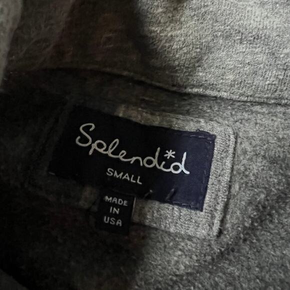 Splendid Cotton Blend Gray and Blue Striped Rugby Midtown Moto Jacket - S - Picture 4 of 10